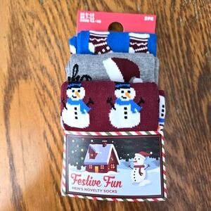 👀50% OFF🧦🎄🎅 NWT‼️ Festive Fun brand Variety 3-pack of Men's Holiday Socks